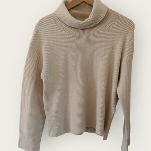 Tom Tailor | Cream cowl turtleneck long sleeve sweater SOFT cozy neutral small